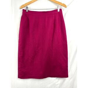 VTG 100% Wool Lined Over the Knee Pencil Skirt 29" Waist Dark Pink 1980s